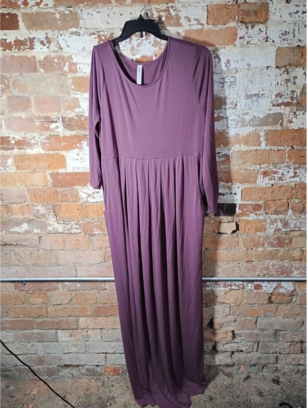 zenana outfitters Long Sleeve Maxi Vintage Plus Size Dress 1x
